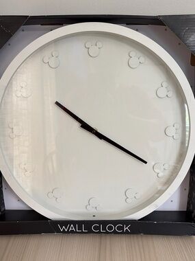 White New! Decorative Wall Clock with Subtle Mickey Accents